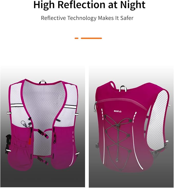 ECOHUB Running Hydration Vest Backpack,Lightweight Breathable Pack with 2L Water Bladder Bag Daypack for Hiking Trail Running Cycling Race Marathon for Women Men