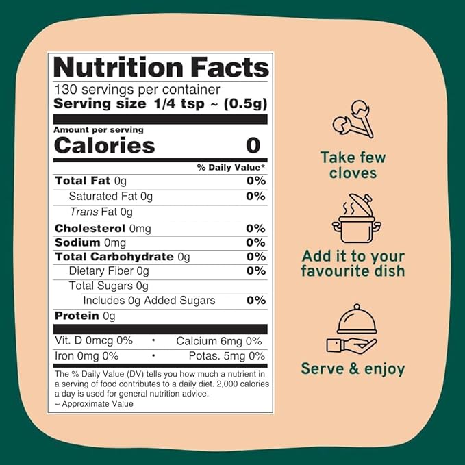 HANDPICK Organic Cloves Whole (2.3oz, 65g) Premium Cloves from South India | Packed in a Resealable Zip Lock Pouch | Perfect for Cooking, Smoothies, Pomander Balls & Tea