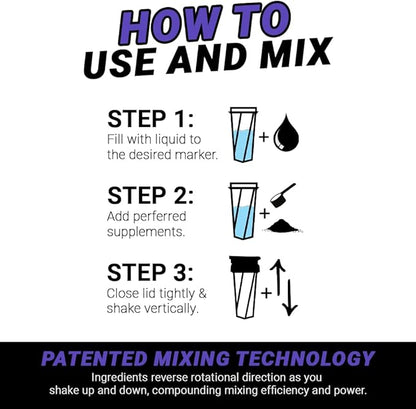 HELIMIX 2.0 Vortex Blender Shaker Bottle Holds upto 28oz | No Blending Ball or Whisk | USA Made | Portable Pre Workout Whey Protein Drink Shaker Cup | Mixes Cocktails Smoothies Shakes | Top Rack Safe