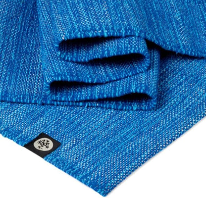 Manduka Shala Yoga Rug 71" - Outdoor Yoga & Meditation | Foldable & Machine Washable | Natural Cotton | Handmade | 71 x 26 inches | Flaneur Blue