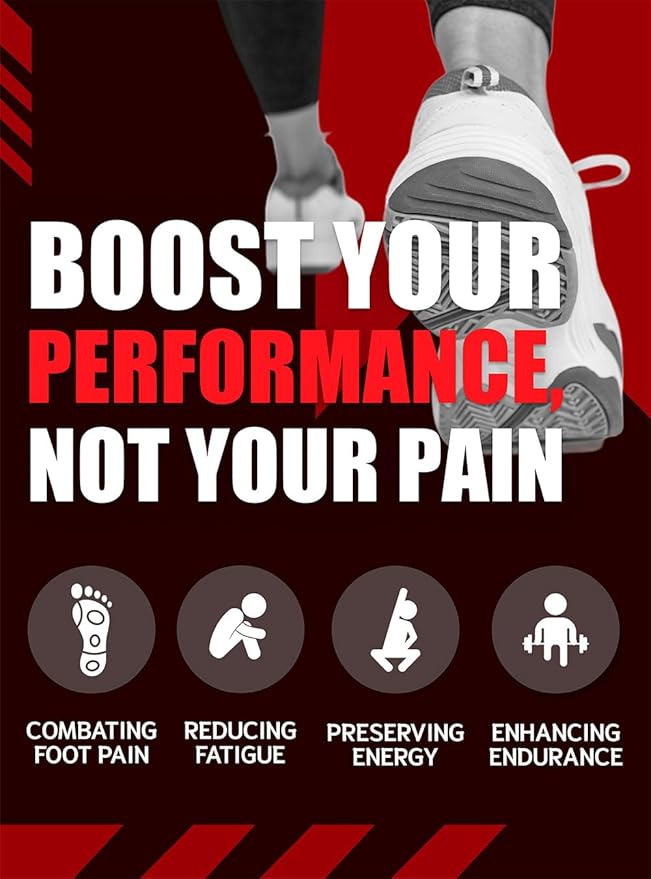 Flex Fit Sport Insoles - Medium Arch Support Inserts - Running Insoles for Sneackers - Shoe Inserts for Men and Women (Red, XS)