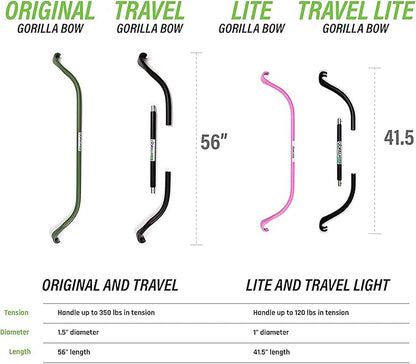 Gorilla Bow Original Portable Home Gym Resistance Bands and Bar System for Travel, Fitness, Weightlifting and Exercise Kit, Full Body Workout Equipment Set