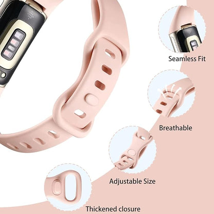 surundo Compatible with Fitbit Charge 6 Bands/Fitbit Charge 5 Bands - Slim Thin Narrow Soft Silicone Sport Strap Replacement Wristbands for Fitbit Charge 5/Charge 6 Advanced Fitness/Health Tracker