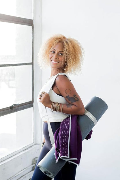 Manduka Yogitoes Yoga Towel – Rubber Grip Dots Non-Slip Bottom, Quick Dry Fitness Towel for Hot Yoga, Pilates, Exercise