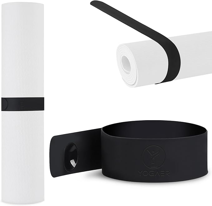 25" Yoga Mat Strap | Slap Band Holder for Carrying and Storage Mats | Rolled Scrunchie Yoga Essential Accessory