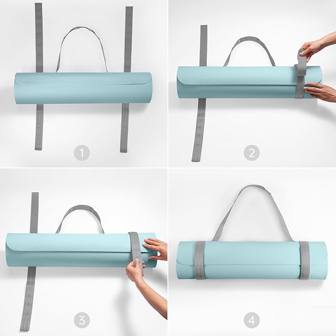 Trilancer Adjustable Yoga Mat Strap With Hook and Loop Closure, Yoga Mat Holder Carrier,and Organizing-Mat Not Included