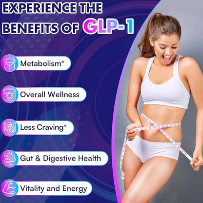 GLP-1 Supplement Weight Loss - Reduce Hunger & Cravings, Support Fat Loss & Weight Management, Naturally Boost GLP1 Production, Appetite suppressant for Women - Vegan & Gluten Free (30 Capsules)
