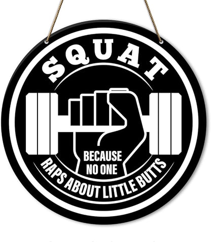 Gym Sign Decor, Home Gym Sign, Funny Gym Decorations, Workout Room Fitness Room Decor Gym Sign Decoration, Gym Bodybuilding Gift for Trainer Exercise Lover Men, Because No One