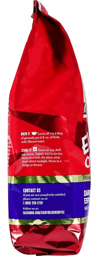 Eight O'Clock Coffee Dark Italian Espresso Ground Coffee, Medium Roast, 32 Ounce (Pack of 1) - Bold & Chocolaty