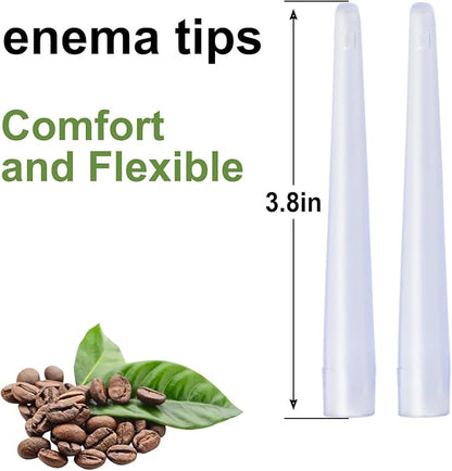 Enema Replacement Tube 6.6FT Silicone Enema Hose with 5 Reusable Nozzle Tips – Flexible Leak-Proof Enema Kit Replacement Tubing for Colon Cleansing and Detox Douche