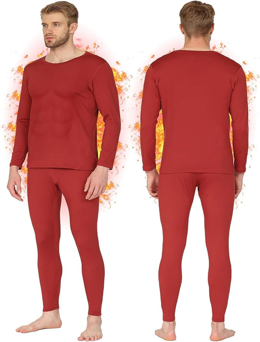 HEROBIKER Long Johns Thermal Underwear for Men Skiing Winter Warm Hunting Gear Fleece Lined Base Layer Set Top Bottom