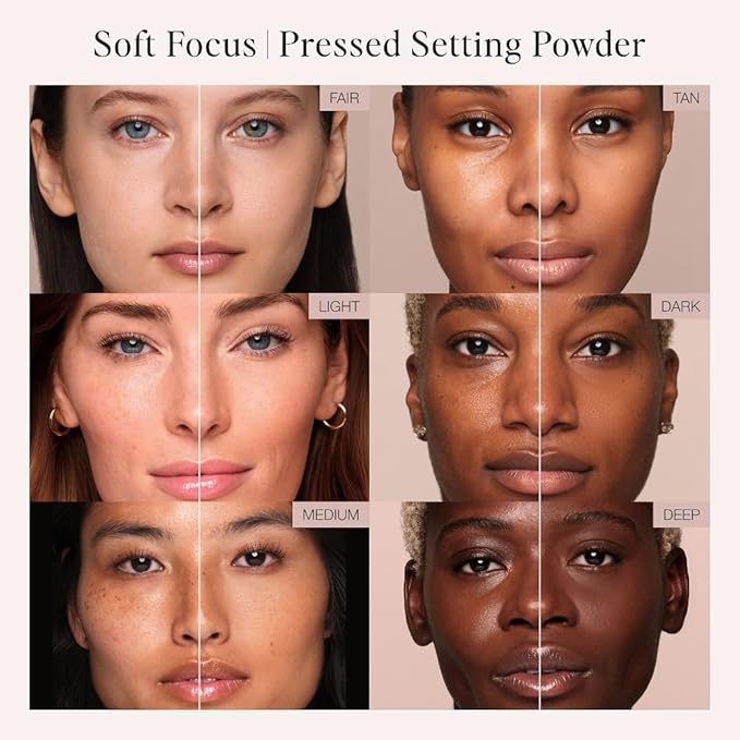 Jouer Soft Focus Hydrate & Setting Powder - Pressed Powder with Matte Finish - Blurring Powder for Fine Lines and Pores - Set Face Makeup Foundation or Concealer - Light