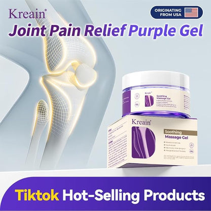Kreain Nature Soothing Massage Pain Relief Gel, Joint Purple Gel Cooling Soothes Cream for Knees, Hand Arthritis, Lumbar, Neck and Shoulders(3.5 Ounce, 1 Pack)