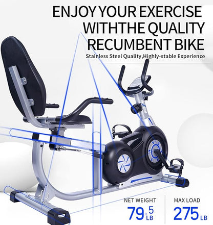 Adjustable Magnetic Indoor Cycling Bike with Tablet Mount & Comfortable Seat - 8-Level Resistance for Home Workouts