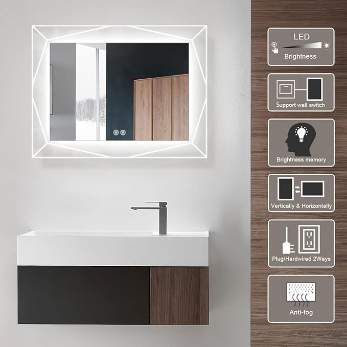 Led Bathroom Mirror with Lights Mount,71 x 32 Inch,