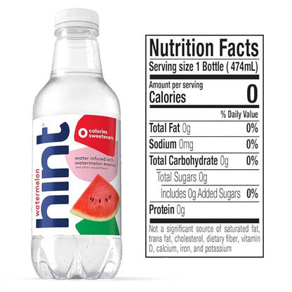 Hint Bottled Water, Red & White Variety Pack Bundle - Purified Flavored Water with Zero Calories, Sugar Free, Natural Flavors - 16 Fl Oz (Pack of 24)
