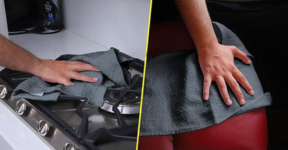 Avalon Towels Terry Bar Mop Towels (Value Pack of 60) Size 14"x17" – Absorbent and Durable, Multipurpose Cleaning Rags, Cotton Cleaning Cloths, Terry Cloth Rags, Reusable Shop Rag (Grey)