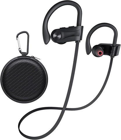 JOYWISE Bluetooth Headphones, Wireless Earbuds Bluetooth 5.3 Headphones with 16Hrs Playtime Stereo Bass Headsets, IPX7 Waterproof Running Earphones for Sports, Black