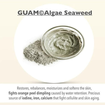 GUAM Anti Cellulite Seaweed Mud Infrared Body Wrap, FAST ACTION Hot Mud Body Mask with Tourmaline FIR, Skin Tightening Lipo Wrap for Cellulite Remover