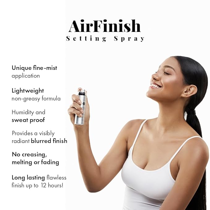 Jerome Alexander MagicMinerals AirFinish Setting Spray, Long-lasting Finishing Spray, Weightless-feel, Flawless, Matte Coverage