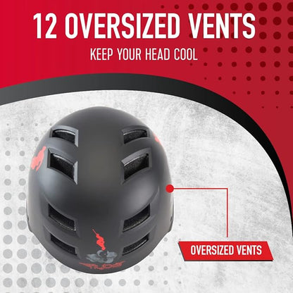 Flybar Bike Helmet- Multi Sport Dual Certified Adjustable Dial, Lightweight Skateboard Helmet, Roller Skating, Pogo, Electric Scooter, Snowboard, Boys and Girls Kids- Adults Helmets