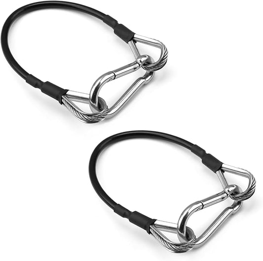 2 Pcs 10" Gym Extension Cable Attachments, Black Thick Stable Fitness Equipment Extension Cord, Extend Workout Angles Tool Suitable for Bowflex Home Gym for LAT/Tricep Pull Down and Leg