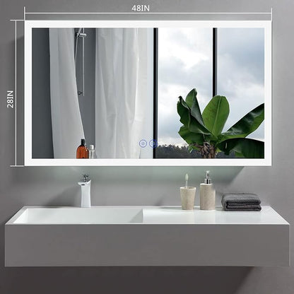 LED Bathroom Mirror with Lights 48 x 28 inch,