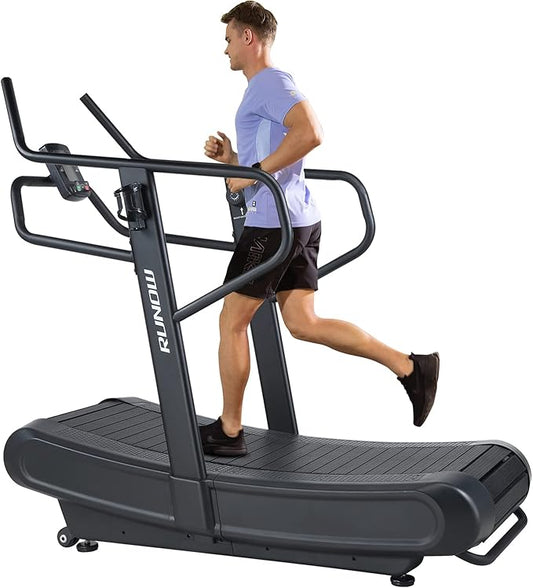 RUNOW Curved Treadmill, Non-Electric Motorized Treadmill for Commercial & Home Running Machine with Customization & Resistance Adjustment