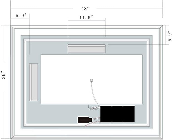 LED Bathroom Mirror 55x36 inch,