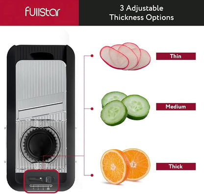 Fullstar All-in-1 Vegetable Chopper and Mandoline Slicer for Kitchen - Cheese Grater, French Fry Cutter, Cheese Slicer - Bonus Handheld Spiralizer Included (6 in 1, Stainless Steel)