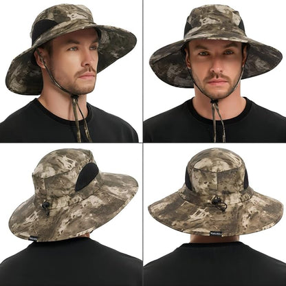EINSKEY Wide Brim Sun Hat, UPF 50+ UV Protection Waterproof Packable Bucket Hat for Men & Women, Fishing Hiking Beach Garden