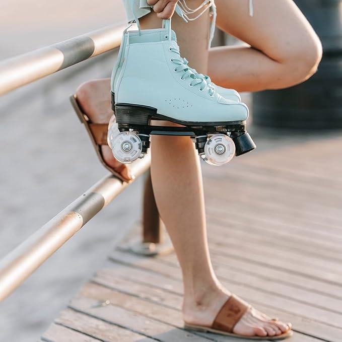 FREEDARE Roller Skate Wheels 54mm/58mm and Bearings Indoor Outdoor Luminous Light Up 83A with T Tools for Double Row Skating and Skateboard (8 Pack)