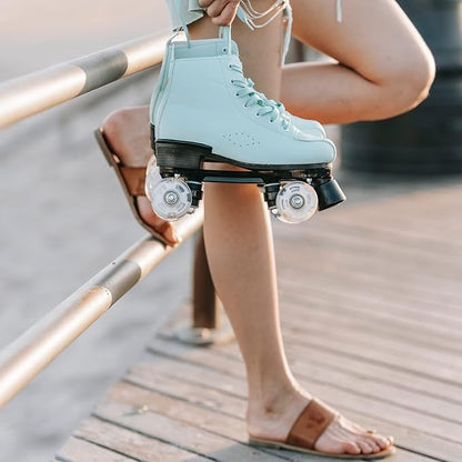 FREEDARE Roller Skate Wheels 54mm/58mm and Bearings Indoor Outdoor Luminous Light Up 83A with T Tools for Double Row Skating and Skateboard (8 Pack)