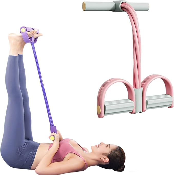 2025 Upgrade Multifunction Tension Rope or Exercise Sit Up Exercise Equipment,Pedal Ankle Puller,Bands-6 Tube Pedal Ankle Puller for Women Men