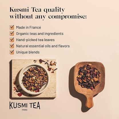 Kusmi Tea - BB Detox - Iconic Detox Tea - 100% Organic - Blend of Green Tea, Mate & Grapefruit - Organic Flavored Yerba Mate Tea - Loose Leaf - Tin Box of 3.5 oz - Quantity for about 50 cups