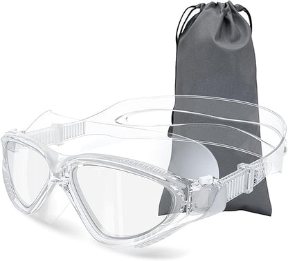 180°Panoramic Swim Goggles Adult, Ultra-Comfort Liquid Silicone Anti-Fog/UV Pool & Outdoor Women Men Youth