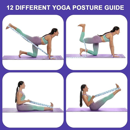 Elastic Yoga Stretching Strap with Loops, CEILIWEN Stretch Straps For Physical Therapy, Pilates Stretch Band, Elastic Exercise Bands, Leg Stretching Strap, Stretch Resistance Bands For Exercise