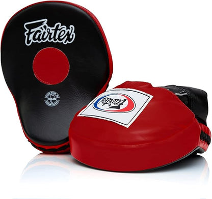 Fairtex FMV9 Contoured Focus Mitts |Striking Accuracy & Protection for Boxing, Muay Thai, Kickboxing |Ergonomic Design, Soft Padding, Secure Fit Leather