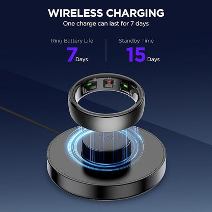 Fitness Tracker, Smart Ring for Women Men, Fitness Ring with Sleep Tracker, 24/7 Heart Rate Monitor, Health Activity Trackers,Step Counter,Calorie Pedometer,No Subscription,for iOS Android(Black,#14)