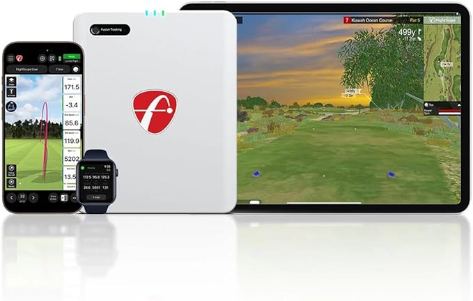 FlightScope Mevo Gen2 Portable Golf Launch Monitor and Simulator with 18 Swing Data Parameters, Front Facing Camera, 8 E6 Simulation Courses with GPS Overview and Shot Tracer | Indoor and Outdoor