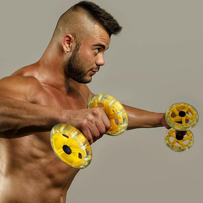 Household Appliances Exercise Abdominal Roller Workout Roller Abs Ab Fitness Roller Yellow Equipment Fitness Device Fitness Wheel Ab Wheel Dumbbel Ab