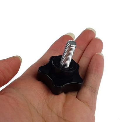 2 Pack Black 8mm(M8) Thread Replacement Star Hand Knob Tightening Screw (M8 x 20mm)