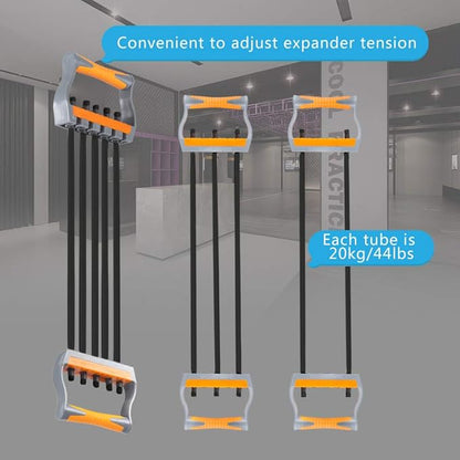 TOCO FREIDO Chest Expander | Arm Training, 5 Tubes Ajustable Arm Strength Trainer, Exercise Resistance Bands for Home Fitness Muscle Training Body Building