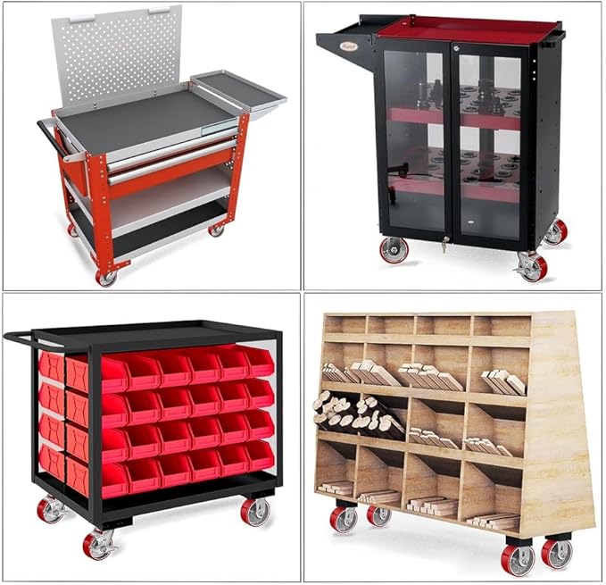 Heavy Duty Casters Wheels 4"5"6"8"DiameterX2"Width Industrial Caster Wheels Polyurethane Wheel with Capacity 800-1,500 lbs/pcs Used in,Trail Jack,Tool Box