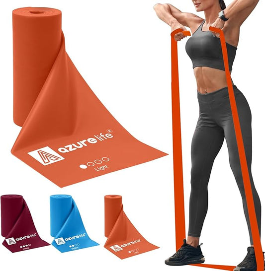 Professional 8 Yards Bulk Resistance Bands Rolls or 5,6,7 ft. Long Non-Latex Elastic Exercise Bands, Stretch Bands for PT, Yoga, Pilates, Rehab, at-Home or The Gym Workouts