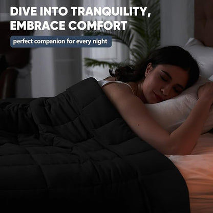 King Size Weighted Blanket for Adults (20 lbs, 80” x 87”, Black) Cooling Heavy Blanket for Sleeping Perfect for 190-210 lbs, Breathable Blanket for Adults & Couple All Season, Machine Washable