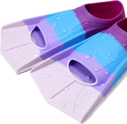 Kids Swim Fins,Short Kids Fins Youth Swimming Flippers for Lap Swimming Training for Children Girls Boys Beginners