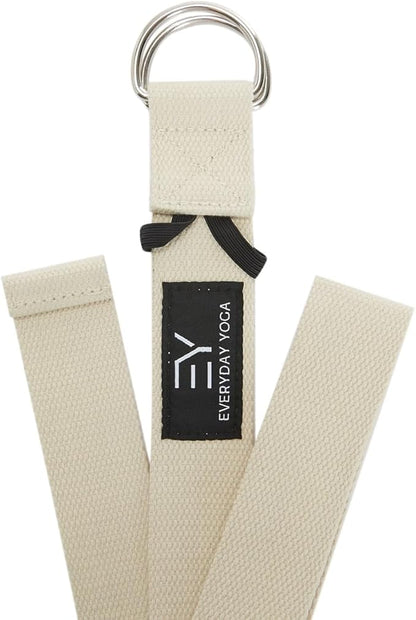 Everyday Yoga Super Strong Strap with Metal D-ring Buckle - Improve Flexibility, Stretching, and Physical Therapy Fitness.