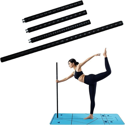 The Huang Yunming yoga stick is made of sturdy steel that is 5 feet high and an adjustable stretching stick, providing flexibility, agility, and balance. Multi functional fitness stick with 5 steel pipes