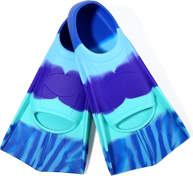 Kids Swim Fins,Short Kids Fins Youth Swimming Flippers for Lap Swimming Training for Children Girls Boys Beginners